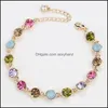 Braccialetti con ciondoli Gioielli Bracciale in cristallo Starlight realizzato con cristalli per le donne Design regalo Pietra portafortuna Lusso Cubic Zirconia Tennis Drop Del