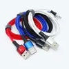 2.4a Micro USB-kabel Typ C Cables Adapter Data Sync Metal Laddning Telefontjocklek Stark flätad