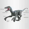 RC Dinosaur 24G Raptor Intelligent Spray RC Animal Remote Control Remote Jurassic Velociraptor Dinobot Walking Music Animals Toys Q08232328800
