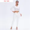 Спортивная женщина колготки Йога брюки Йога легинги женские белые бегущие запястья запястья
