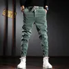 Moda Streetwear Mężczyźni Dżinsy Loose Fit Casual Corduroy Cargo Spodnie Jesień Ly Designer Koreański Hip Hop Joggers Harem Spodnie