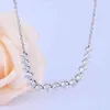 Prata STERLING STERLING S925 com uma grossa 18k revestimento de ouro branco moissanite para mulheres presente de casamento de aniversário