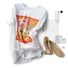 Femmes T-shirt à manches courtes Tshirt Cool Vêtements féminins T-shirts en soie naturelle 80s 90s Street Style Tops d'été T200616