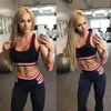 Two-Piece Yoga Suit Crop Top Vest Leggings Splicing Women Wicking Push Up Running Gym Set Outdoor Sportswear 2021 Outfit