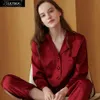 Lilysilk 100 pijama de seda Conjunto de mulheres pura 19 mamãe senhoras Sleepwear Luxo Natural Comprimento Completo Mulheres 210622