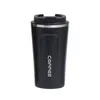 Water Bottles Matte Stainless Steel Travel Coffee Mug One-handed Silicon Flip Lid Leak Proof Tumbler Cup Flasks Thermo cups Vacuum Office Car ZWL712