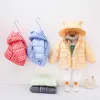 2021 New Winter Maluch Dzieci Ciepłe Białe Kaczki Dół Kurtki Baby Girls Ubrania Plaid Płaszcze Z Kołach Koreański Styl Dla chłopców Odzieży Odzież H0909