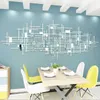 Simple line geometry Mirror Acrylic wall stickers Living room decoration Originality 3d DIY Wall Home decor 2108319272923