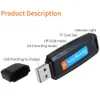 Bil DVR Mini Small U Disk USB Voice Pen DictAfone Professionell Flash Drive Digital Audio Recorder Micro SD