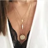 Collier ras du cou en alliage pour femmes, chaîne multicouche en or, collier de plage, bijoux pour cadeau de petite amie, nouvelle mode