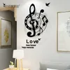 Musical Notes Art Creative Large Wall Clock Modern Design 3D Fashion Acrylic Clocks Watch Living Room Home Decor 2103106345898