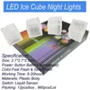 USA Stock Night Lights 960 Pack Multi Color Light-Up LED-ijsblokjes met veranderende en aan/uit-schakelaar Partylamp kleurrijk gloeiende blokflits sensor inductie