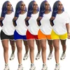 New Summer jogging suits women plus size 3XL outfits short sleeve tracksuits pullover white T shirtsshorts two piece set running sportswear casual sweatsuits 5417