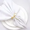 Servettringar 6pcs Golden Cute Pearl Bow Shape Serviette Spänne för bröllopsfestbord Dekoration Köksartiklar