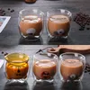Süße Weihnachtsbecher Doppelwandglas Kaffeetassen mit Silokondeckel Schneeflockenstern Weihnachtswein Wein Tee Milch Wasser Becher 2057 V2