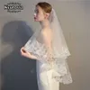 Kyunovia véu nupcial com pentes cotovelos comprimento véu curto véu véu com laço apliques véus lantejouls acessórios de casamento D52 x0726