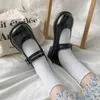 2020 herbst Frühling Lolita Schuhe Frauen Mary Janes Schuhe Doppel Schnalle Mädchen Schuhe Patent Leder Flache auf Plattform Schuh 8531N
