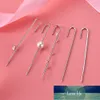 Gewinde Ohr ANDYWEN 925 Sterling Silber Pin Ohr Manschette Schwimmende Perle Ohrring Keine Piercing Clips Kristall CZ Pins Manschette Schmuck9591261