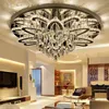 Ceiling Lights LED Modern Stainless Steel Crystal Round RGB Dimmable Lights.LED Light For Foyer
