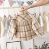 Mode Garçons Chemise Nouveau Style À Carreaux Enfants Chemises À Manches Longues Vêtements En Coton Pour Enfants Bébé Garçon Filles Épaissir Blouses Velours Tops 210306