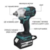 Chave de impacto elétrico sem escova 18V com bateria de 1/2 de lítio 6200RPM 520 n.m torque para makital