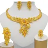 Earrings Necklace Fine Jewelry Sets For Women Gold Ring Bracelet Party African Dubai Bridal Wedding Gifts Jewellery Set2832880