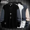 Primavera otoño color sólido empalme casual hombres sudaderas con capucha sudaderas hombres moda harajuku streetwear sudaderas con capucha sudadera 210927