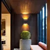 Lâmpada de parede para cima e para baixo Luminous Interior Simples Creative Creative Corredor Escadas LED À Prova D 'Água Outdoor Duplo Cabeça Preto