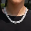 Kedjor Hip Hop Full Zircon Iced Out Miami Curb Cuban Link Chain Halsband Personlighet Kan Öppna Lås Män Bling CZ Rapper Smycken