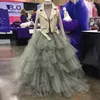 Gray Ball Gown Tulle Tutu Skirt for Women Lush Puffy Tiered Ruffles Tulle Bridesmaid Skirt Prom Wedding Guest Gowns Custom Made 210309