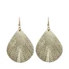 Larme brillant cuir plume boucles d'oreilles pour femmes goutte d'eau bijoux accessoires modernes cadeau en gros balancent lustre