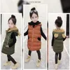 Outono do inverno 3-8y meninos de bebê colete para vestes crianças crianças roupas engrossar quente de algodão com capuz desenho animado urso colete meninas 211203