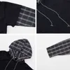 Deptown Paski Bluza dla Kobiet Czarny Gothic Style Bluzy Patchwork Grunge Z Długim Rękawem Plaid Swetry Koreański Moda 211104
