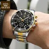 Hommes Montre De Luxe Marque De Mode En Acier Inoxydable Montre Multifonctionnel Lumineux Timing Étanche Montre Relojes