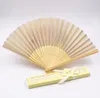 Party Favors Fashion Grawerowane Folding Hand Silk Fan Fold Vintage Wentylatory z Organza Torba Prezent Dostosowany Prezent Ślubny RRF13543