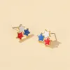 Nuovo design farfalla libellula a forma di bandiera americana orecchini per le donne ragazze moda geometrica stud orecchio gioielli regali del partito Q0709