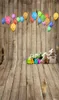 Party Decoration Wood Board Plank Light Baby Birthday Balloon Backdrop Pography Bakgrund för PO Studio Wedding Pocall Pophone