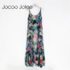 Jocoo Jolee Sexy Floral Sprint the Clairvoyance Dress for Women Front Bow Design Long Dress Beach Wearings Summer Dress 210619