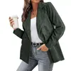 Women's Jackets Women's Casual Fashion Solid Color Suit Jacket Corduroy Cardigan Check Print Button Up Winter Coat Shirt
