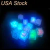 Kostki LED Lodowe Lekkie Wody Flash Luminous Cube Lights Świecące Indukcyjne Wesele Urodziny Bary Pij Decor Oemled