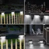 8PCS Luci solari Luci solari per gradini Lampada da recinzione per scale a led impermeabili per esterni Decorazione per scale da giardino Luce da giardino