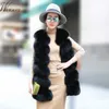 Mode Faux Fur Vest Coat Kvinnor Casual Street Wear Fox Fur Jacka Waistcoat 2020 Plus Storlek 3XL Ärmlös Teddy Coat Feamle Y0829
