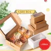 Gift Wrap 10 stks Wit Kraftpapier Kleur Bakkerij Cookie Cake Pies Dozen met Windows Pakket Decoratieve doos voor voedsel Geschenken Verpakkingzak