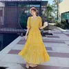 Summer Vintage Floral Print Maxi Dress Women Boho Short Sleeve Long Slim Chiffon Casual es Robe 210529