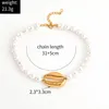 Chokers Diezi Fashion Baroque имитация жемчужного колье -колье, женское колье Bohemian Gold Color Shell Clabil