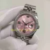 Avec boîte d'origine montre de taille moyenne femmes hommes 36 mm en acier inoxydable diamant lunette cadran rose 116244 Jubilee Bracelet automatique Mechanic3045