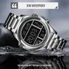 Skmeiファッション男性腕時計クリエイトデジタルウォッチ3bar防水ステレオダイヤルステンレス鋼12/24時間モノトルホム1448 Q0524