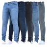 Men's Jeans 2022 Sale Man Casual Elastic Pencil Denim Pants Button Closure Solid Straight Slim Fit Jean