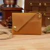 Plånböcker äkta läder plånbok vintage korthållare avslappnad kort handväska män kvinna pengar klipp kreativitet handgjorda gåva