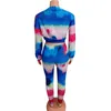 Zooffbb Tweedelige Tie Dye Set Lange Mouwen Top + Sweatpants Lounge Darw Matching Sets Tracksuit Outfits Fall Clothes Jogging Suits Y0625